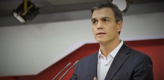 Pedro Sánchez durante su intervención el 28 de noviembre de 2020 en la sede del PSOE, en Ferraz.