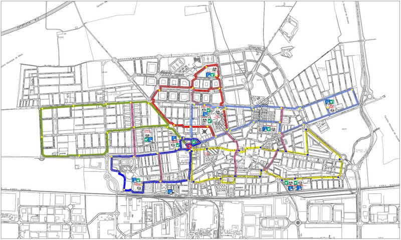 Las cinco rutas para ir a clase en Azuqueca.