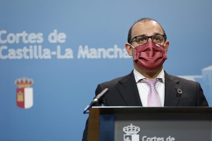 Pablo Bellido, en el balance del año 2020 en las Cortes de Castilla-La Mancha.