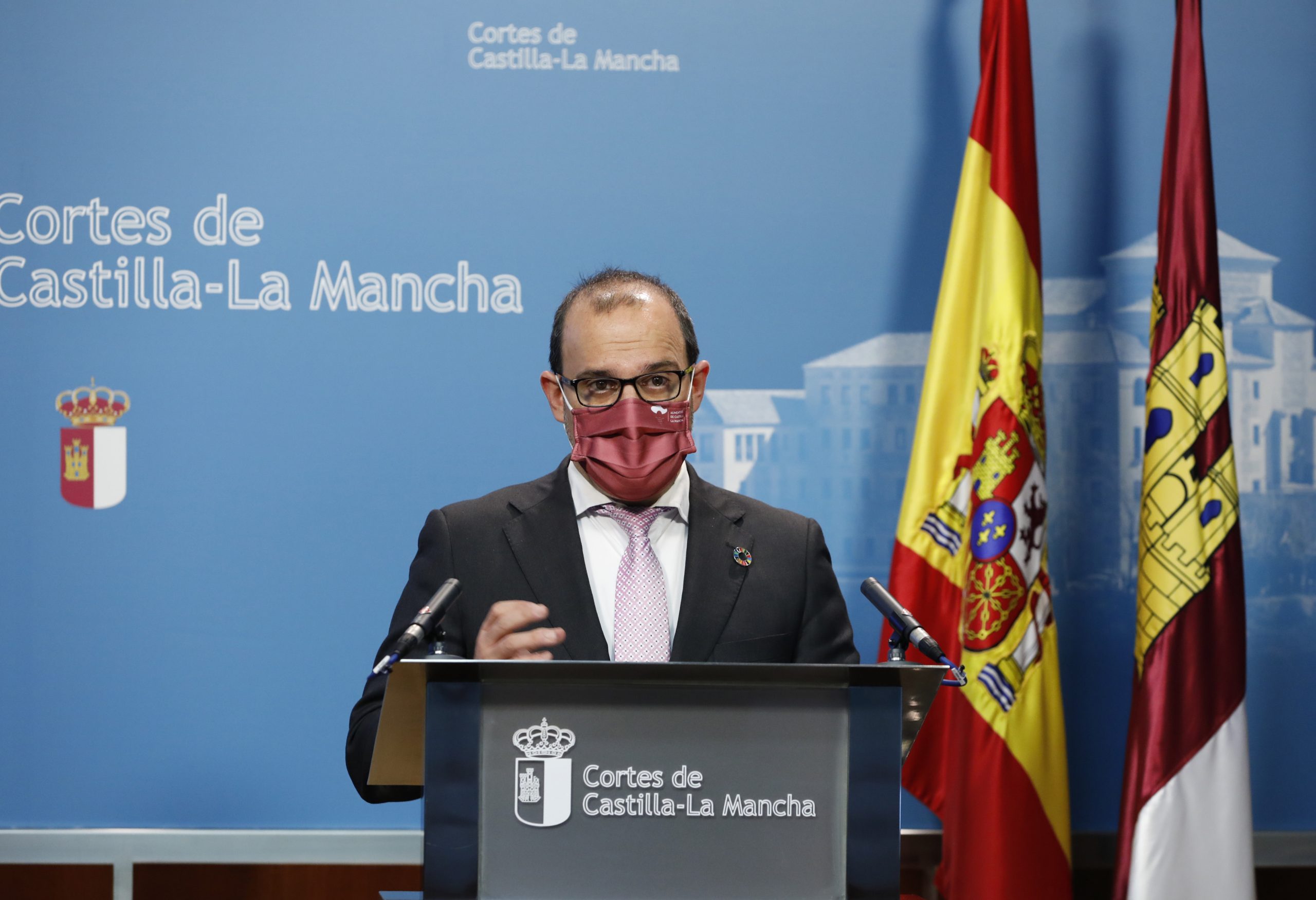 Pablo Bellido, en el balance del año 2020 en las Cortes de Castilla-La Mancha.