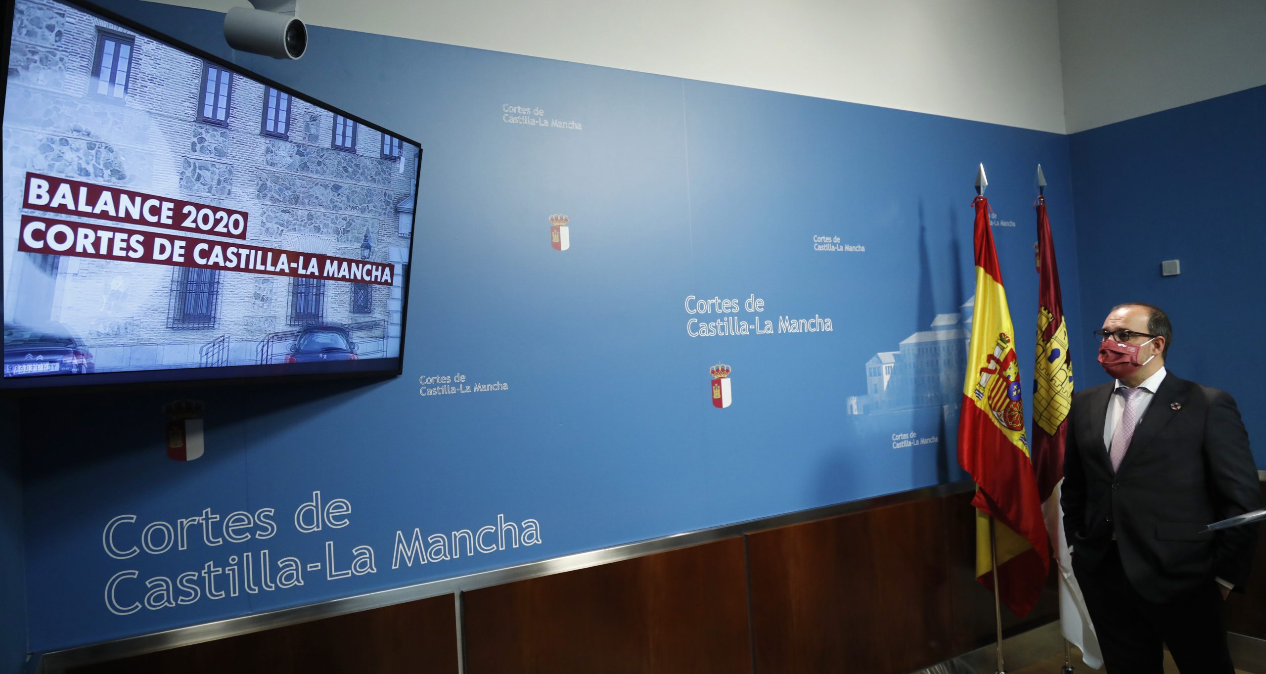 Pablo Bellido, en el balance del año 2020 en las Cortes de Castilla-La Mancha.