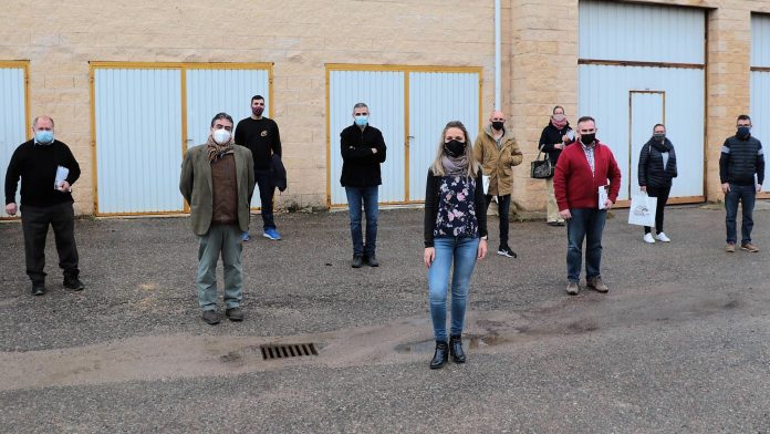 Responsables de ADEL Sierra Norte. En el centro, su presidenta, María Jesús Merino.