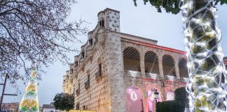 Los jardines del Infantado en la Navidad de 2020.