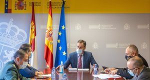 Reunión en la Delegación del Gobierno en Castilla-La Mancha, el 3 de diciembre de 2020.
