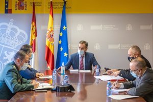 Reunión en la Delegación del Gobierno en Castilla-La Mancha, el 3 de diciembre de 2020.