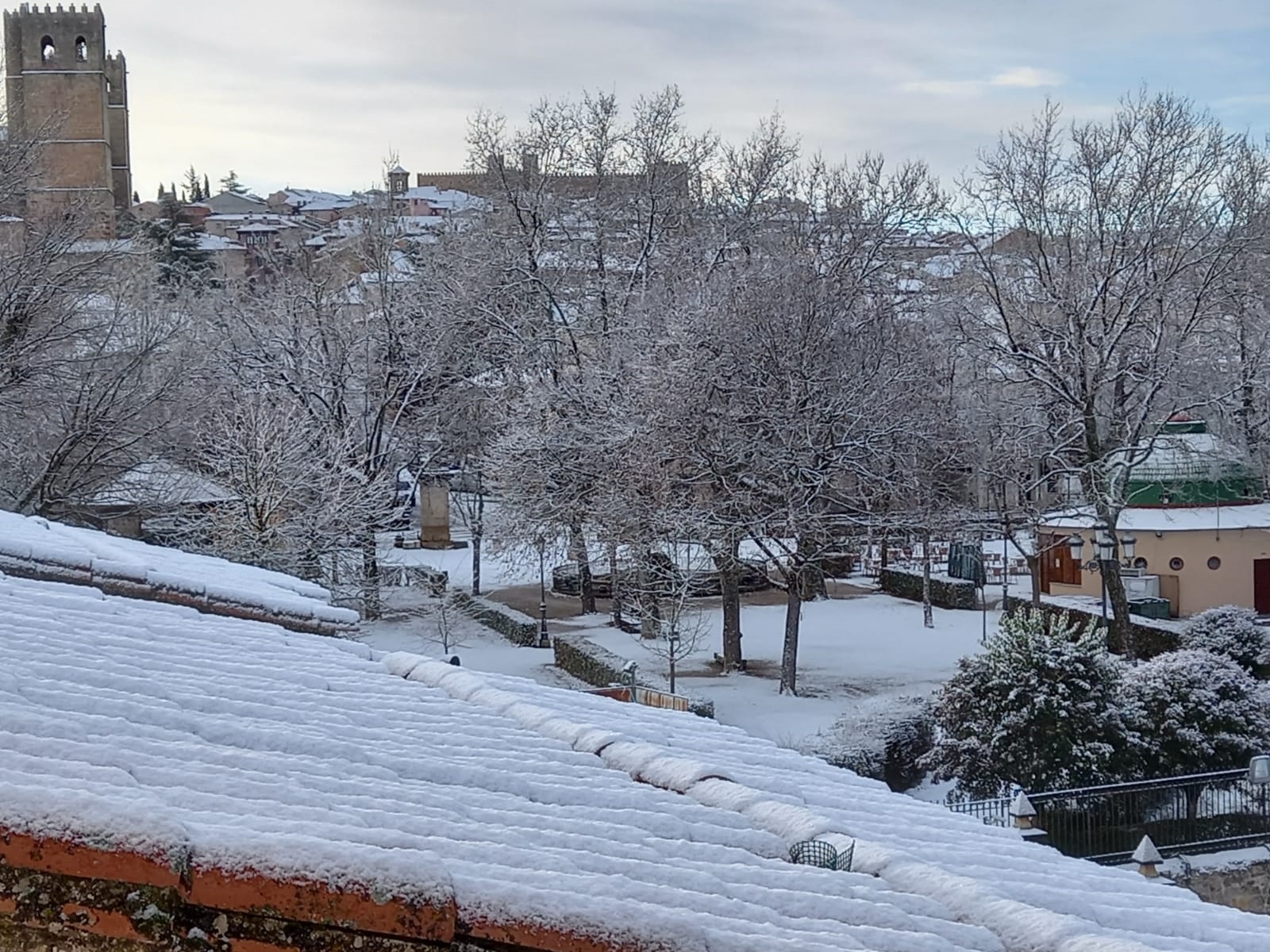 Nieve sobre Sigüenza el 1 de enero de 2021.