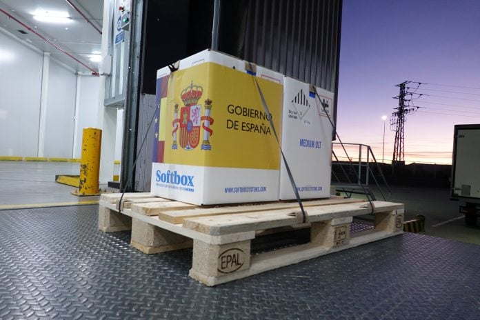 Primera partida de vacunas, recién llegadas a Guadalajara, en una fotografía facilitada por el Ministerio de Sanidad.