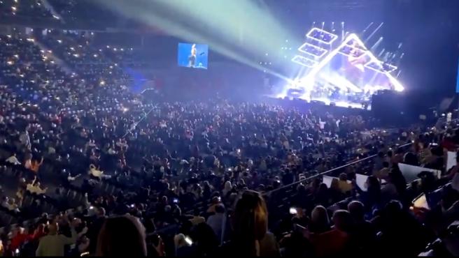 Un momento del concierto de Raphael en Madrid el 19 de diciembre de 2020, ante 5.000 personas.