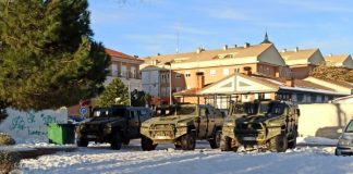 Los militares ya se encontraban dispuestos para la tarea a primera hora del jueves en Cabanillas del Campo.
