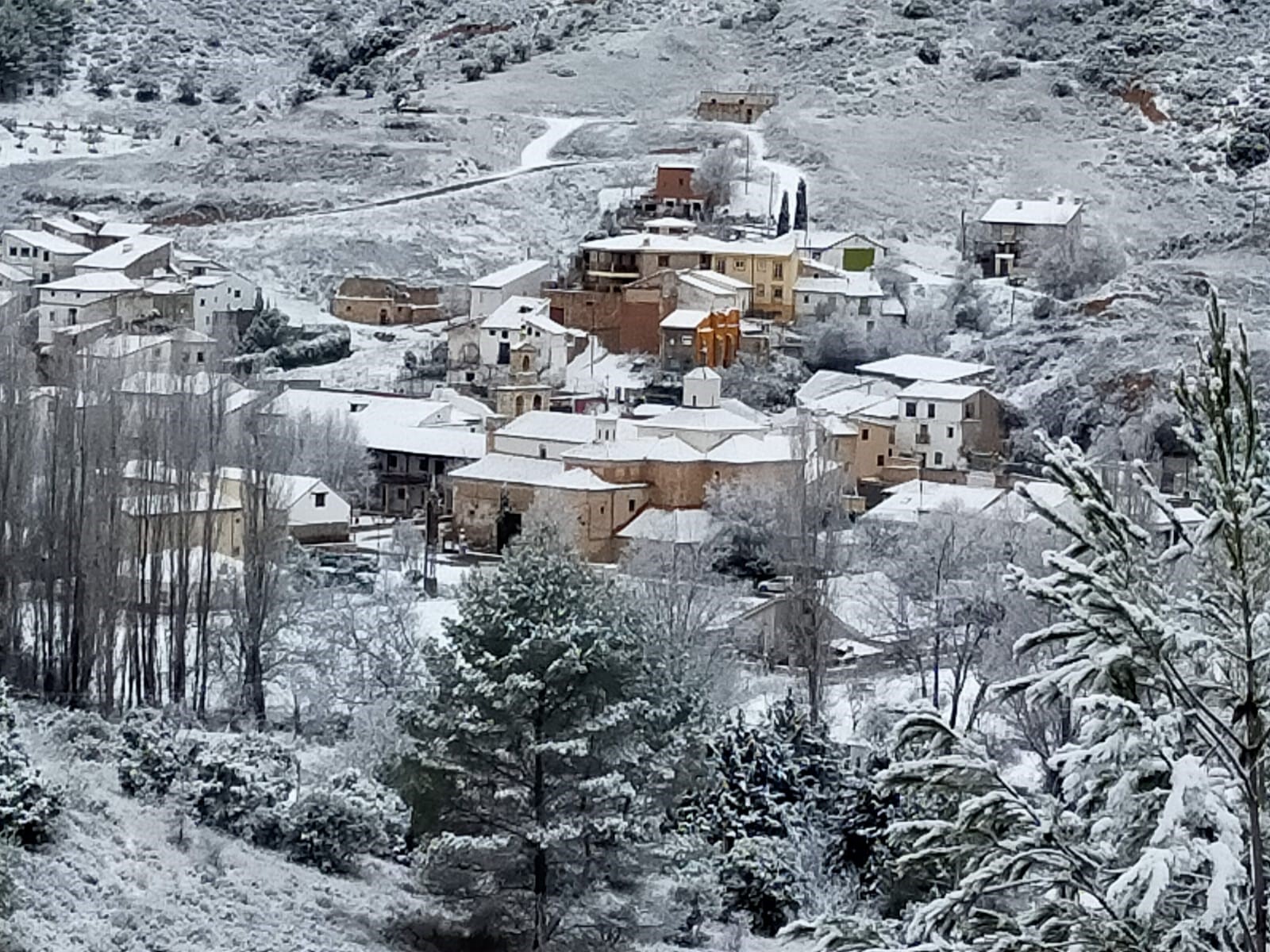 Renera, a las cuatro de la tarde del 7 de enero de 2021, bajo la nieve. (Foto: Maribel Martín Duró)