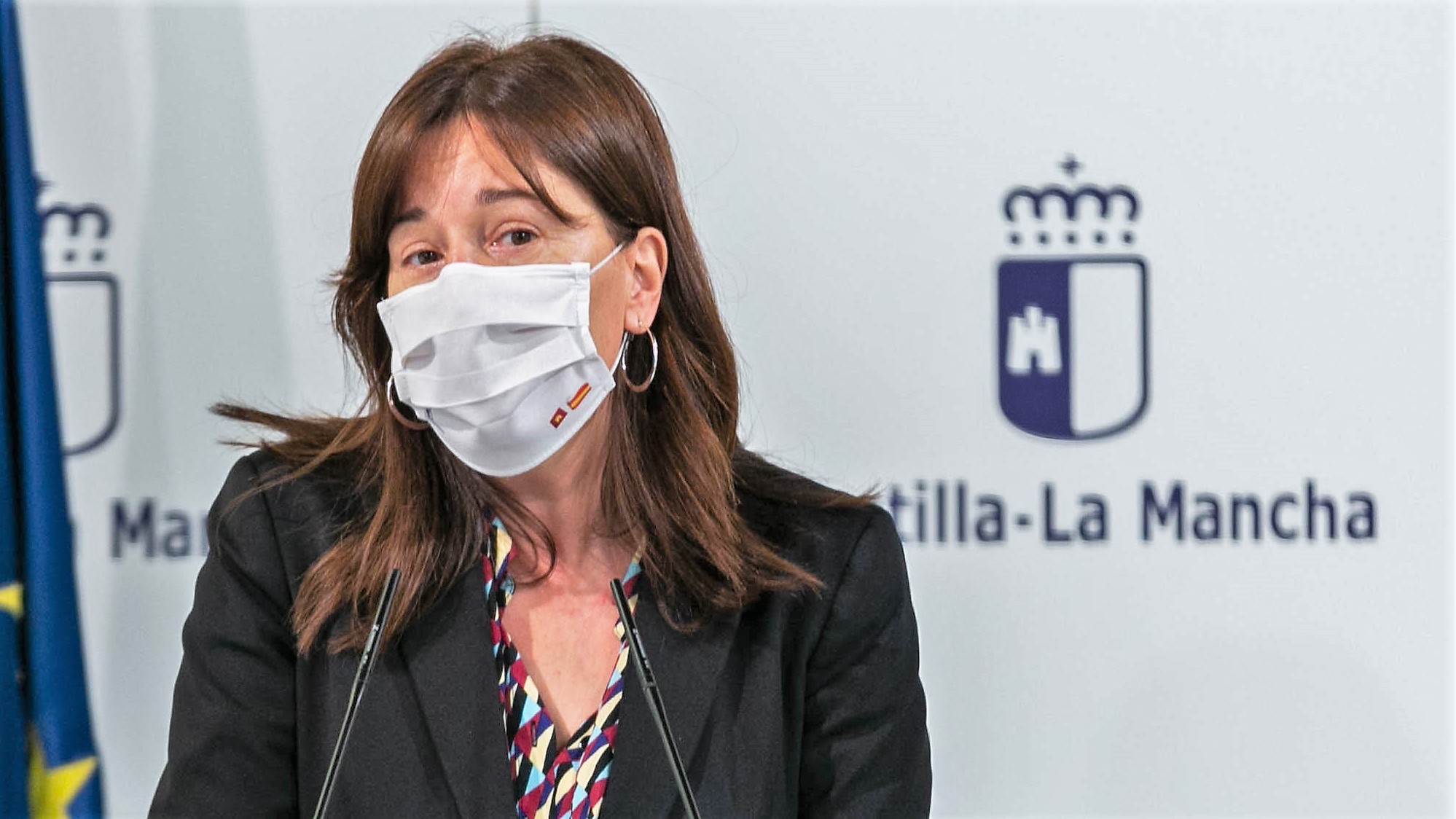 Blanca Fernández, durante su rueda de prensa en el palacio de Fuensalida el 2 de febrero de 2021.