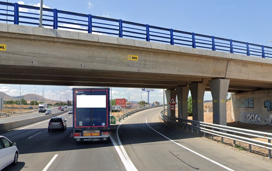 La A-2 a la altura de Meco, en dirección a Madrid. (Foto: Google Maps)