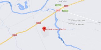 Ubicación del aeródromo de Algodor, en la provincia de Toledo.