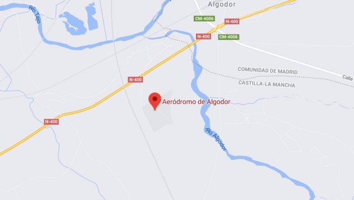 Ubicación del aeródromo de Algodor, en la provincia de Toledo.