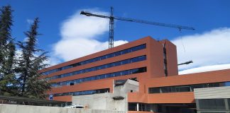 Exterior de la ampliación del Hospital de Guadalajara, en febrero de 2021. (Foto: La Crónic@)