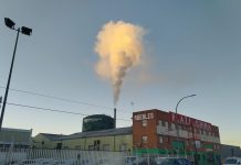 Emisiones de la central de Red de Calor en Guadalajara el 31 de diciembre de 2020. (Foto: La Crónic@)