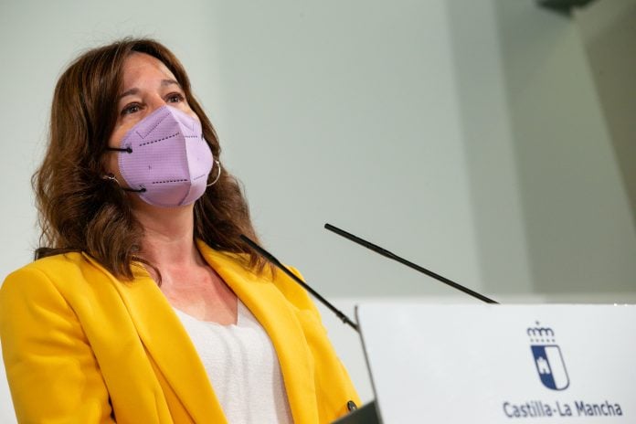Blanca Fernández durante su rueda de prensa del 17 de marzo de 2021.