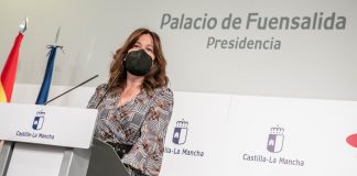 Blanca Fernández, en su rueda de prensa del 24 de marzo de 2021.