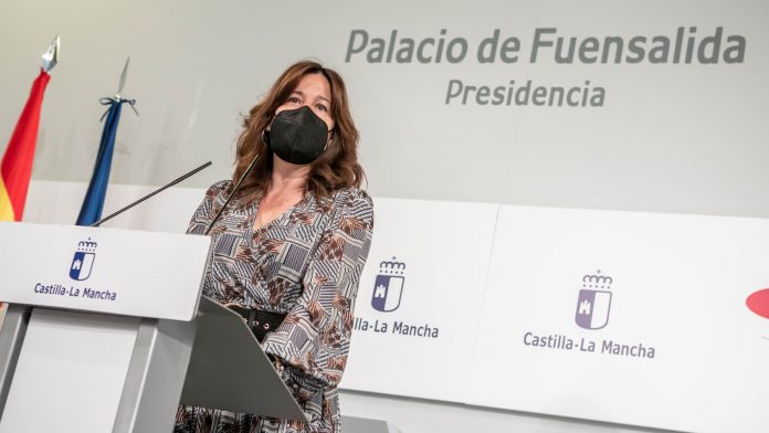 Blanca Fernández, en su rueda de prensa del 24 de marzo de 2021.