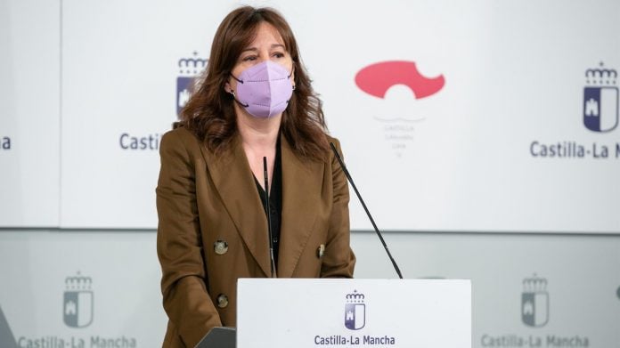 Blanca Fernández, durante su rueda de prensa del 10 de marzo de 2021.