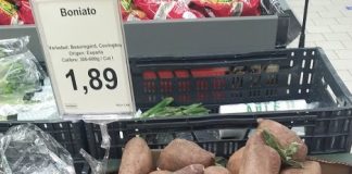Boniatos a la venta en un supermercado de Guadalajara, en marzo de 2021. (Foto: La Crónic@)