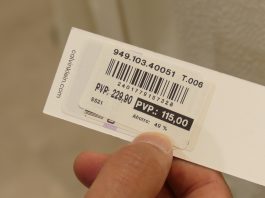 Etiqueta de un producto rebajado. (Foto: La Crónic@)