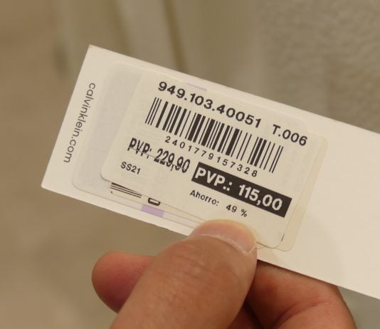 Etiqueta de un producto rebajado. (Foto: La Crónic@)