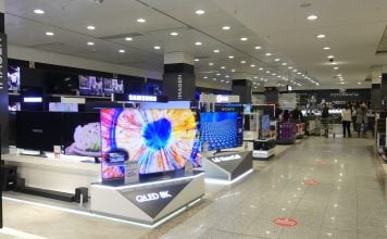 Televisiones en un comercio de Guadalajara.