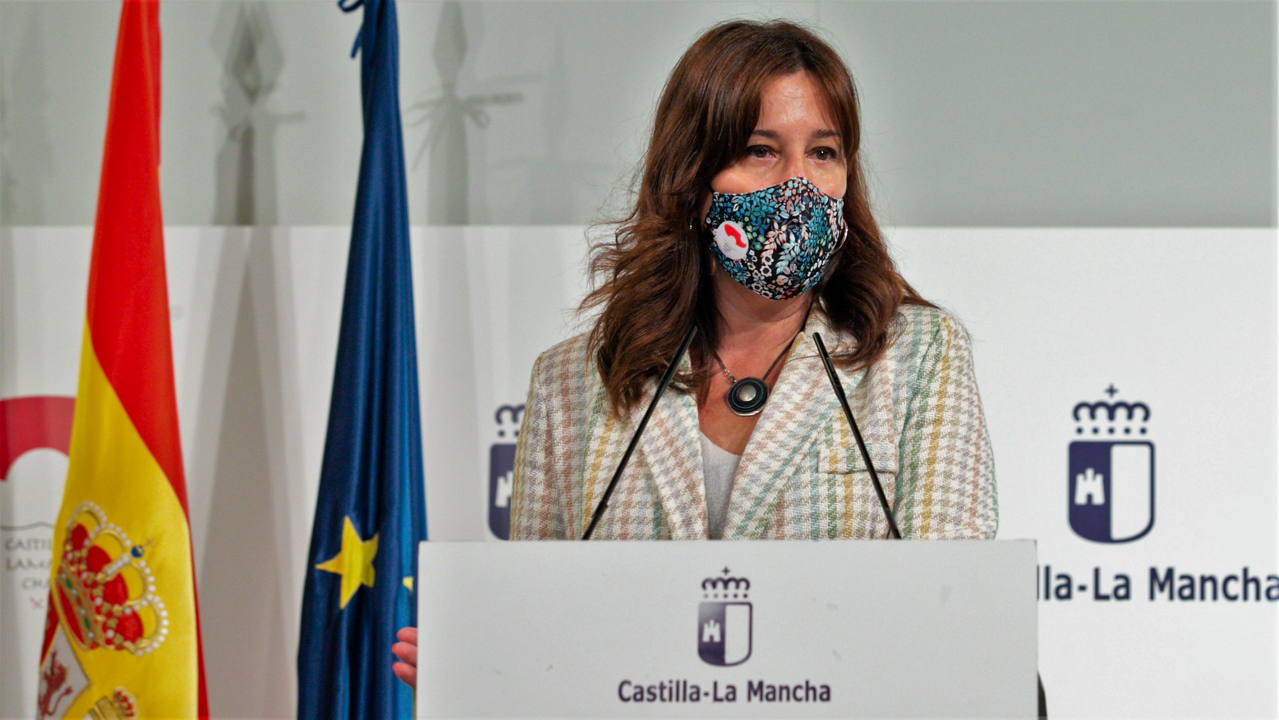 Blanca Fernández, durante la rueda de prensa del 28 de abril de 2021.