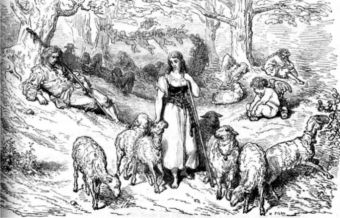La pastora Marcela, en un grabado de época.