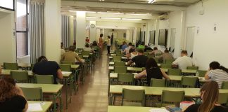 Exámenes en la UNED de Guadalajara, durante la pandemia.