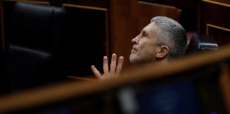 Marlaska, el ministro más cuestionado, este viernes en Guadalajara Fernando Garnde-Marlaska en el banco azul del Congreso de los Diputados, como ministro del Interior.