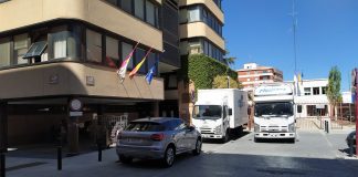 Trabajos para el desalojo de los Juzgados de Guadalajara, en abril de 2021. (Foto: La Crónic@)