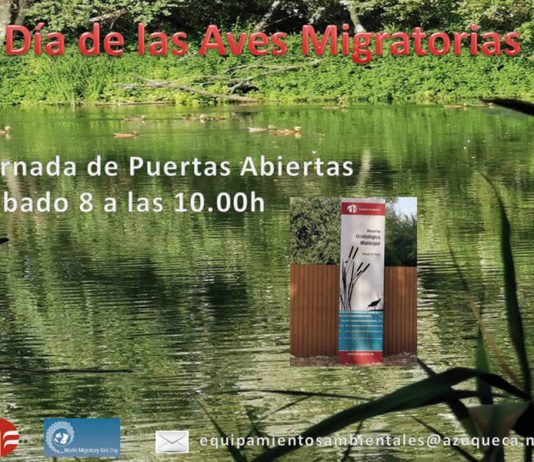 Cartel anunciador de la actividad en la Reserva Ornitológica de Azuqueca de Henares.