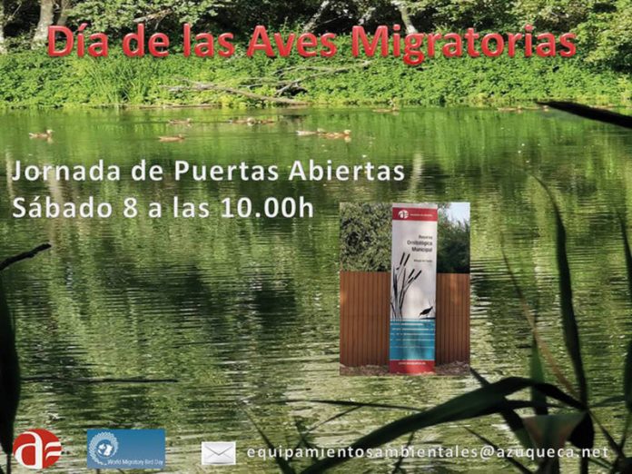 Cartel anunciador de la actividad en la Reserva Ornitológica de Azuqueca de Henares.