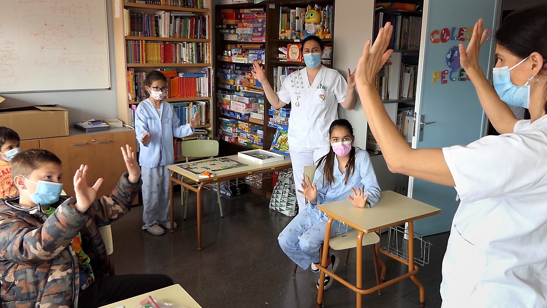 Taller de lavado de manos en el Hospital de Guadalajara.