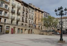 Plaza de España de Molina de Aragón en mayo de 2020. (Foto: La Crónic@)