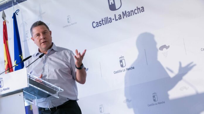 García-Page, en un acto institucional el 7 de julio de 2021.