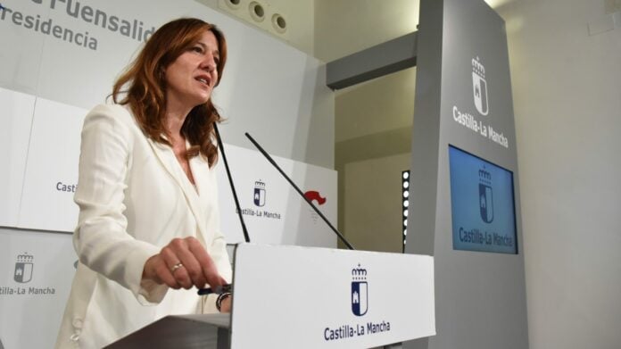 Blanca Fernández, en la rueda de prensa del 7 de julio de 2021.