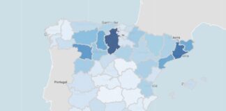 Casos de COVID por provincias en España el 13 de julio de 2021. Incidencia a 14 días. (Fuente: Instituto Carlos III)