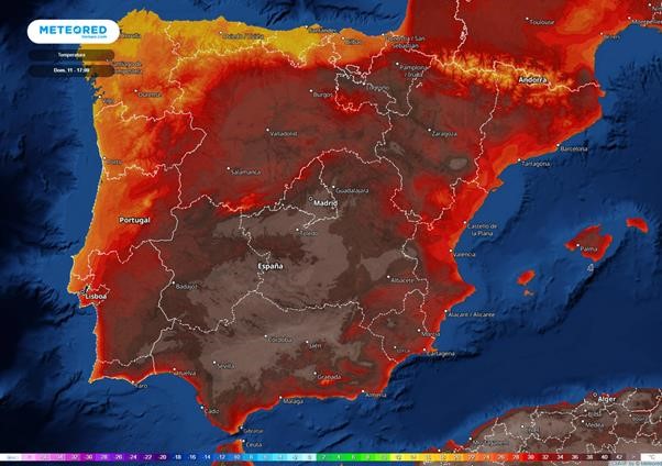 Previsión de temperaturas en España para este fin de semana.