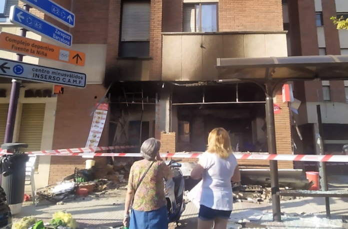 El local más afectado por la explosiòn, horas más tarde del suceso. (Foto: Ayto. Guadalajara)