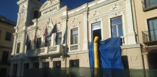 Obras en el Ayuntamiento de Guadalajara, en agosto de 2021. (Foto: La Crónic@)