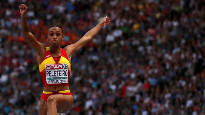 ana Peleteiro en pleno salto, en una imagen de archivo.