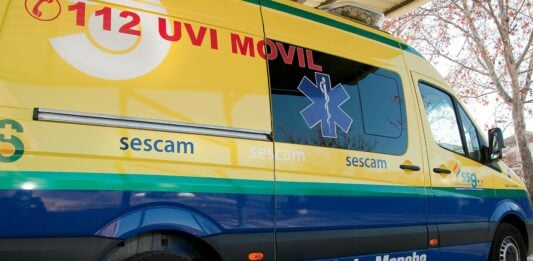 Aplastada la pierna de una trabajadora en Azuqueca UVO móvil del SESCAM en la provincia de Guadalajara.
