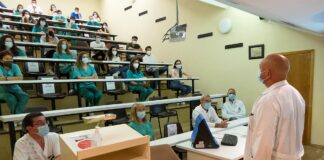Alumnos de Medicina que se han incrporado el 13 de septiembre de 2021 para sus prácticas en el Hospital de Guadalajara.