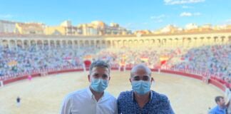 Rafael Pérez Borda e Israel Marco, en los toros en Albacete.