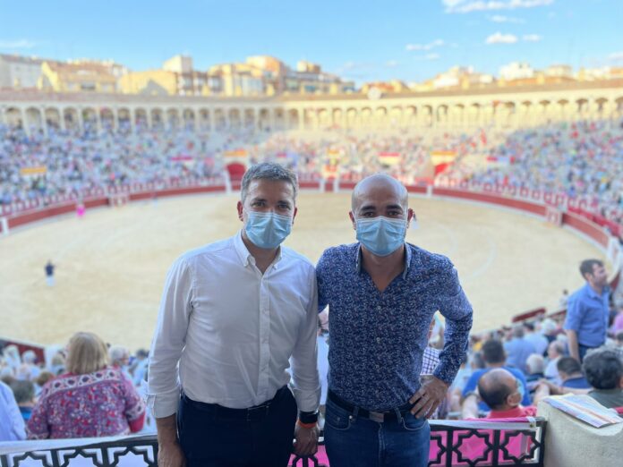 Rafael Pérez Borda e Israel Marco, en los toros en Albacete.