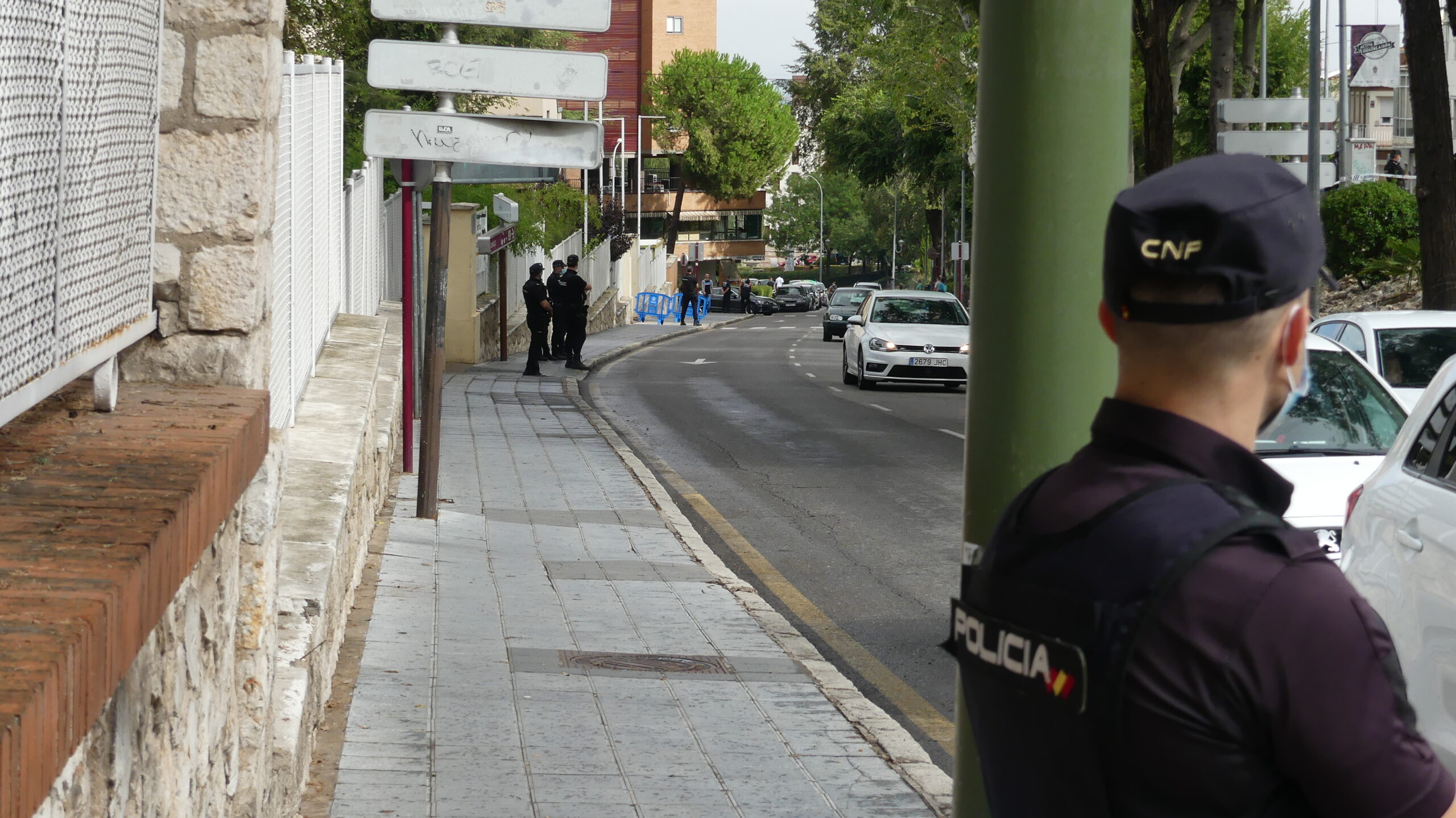 El dispositivo policial para la visita de Pedro Sánchez a Guadalajara era más que notorio. (Foto: La Crónic@)