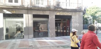 Nueva oficina del Santander en la Calle Mayor de Guadalajara. (Foto: La Crónic@)